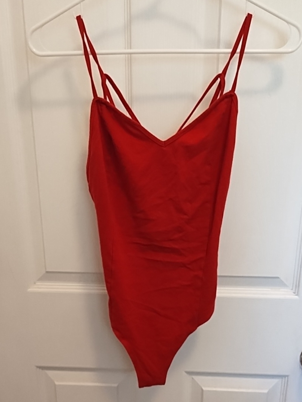 Red Strappy Bodysuit (M)